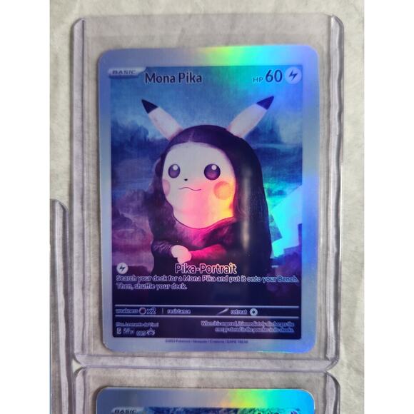 Custom Pokemon Holo Foil Artwork Lot Starry Night, Mona Pika, Mewtwo Portrait NM - Picture 4 of 8